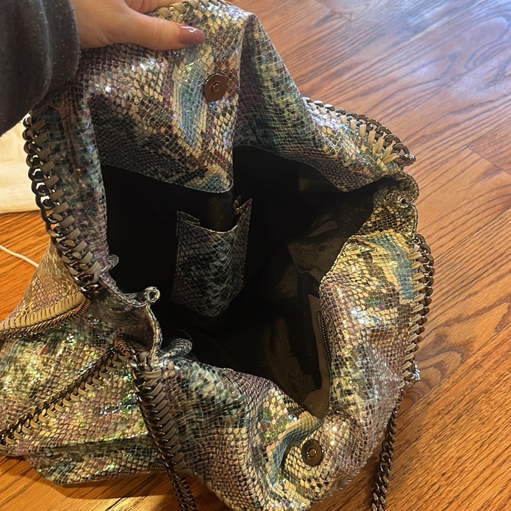 Stella Mcartney Woman’s Sequin Snake Print Tote