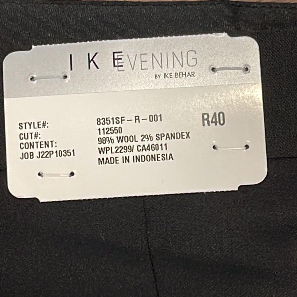 NWT Ike Behar Evening Men’s Black Tuxedo Jacket 46R Slim Fit Pants 40R