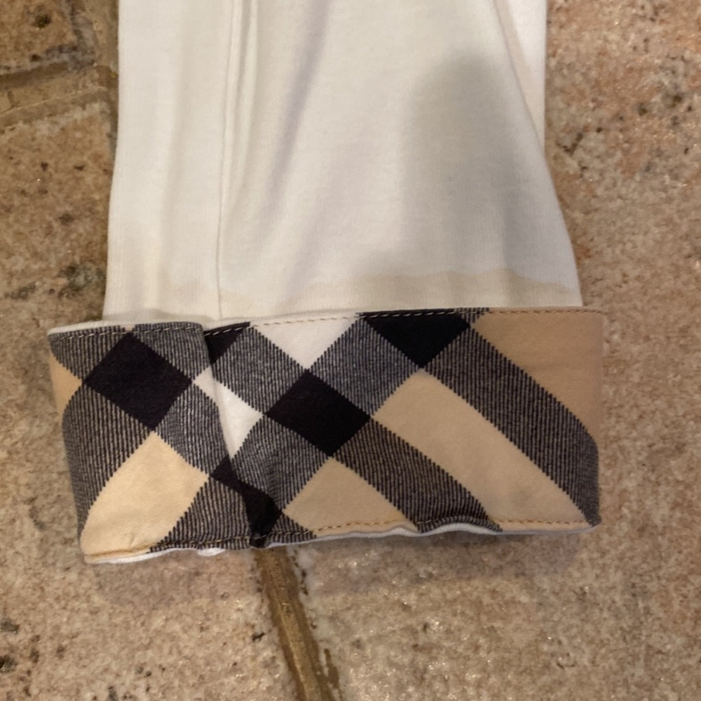 Burberry White 3/4 Sleeve Shirt Size Medium