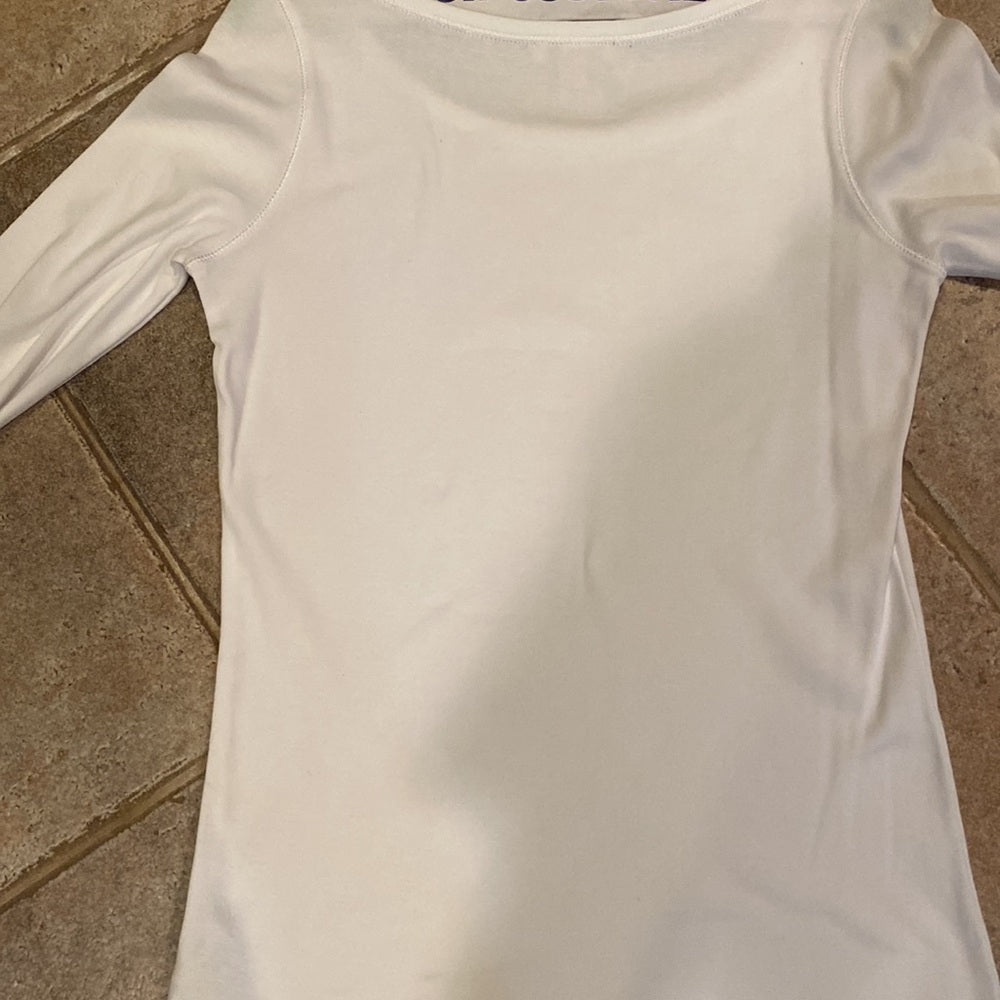 Burberry White 3/4 Sleeve Shirt Size Medium