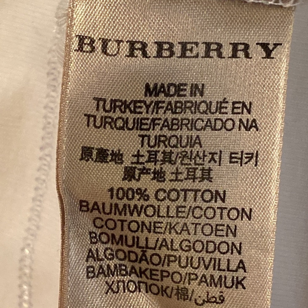 Burberry White 3/4 Sleeve Shirt Size Medium
