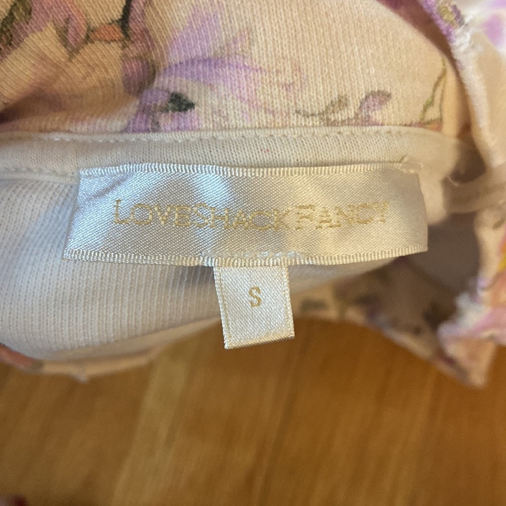 Women’s LoveShackFancy top. Cream with design. Size S