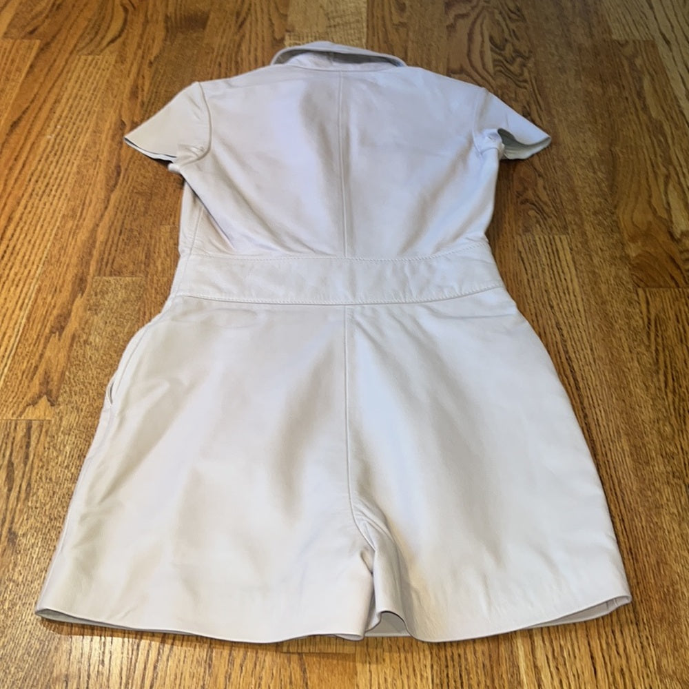NWT Walter Baker Woman’s Evelyn Rose Pink Leather Romper Size XS