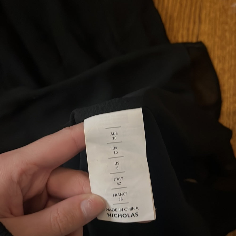 NWT Nicholas Woman’s Black Solara Bustier Gown Size US 6