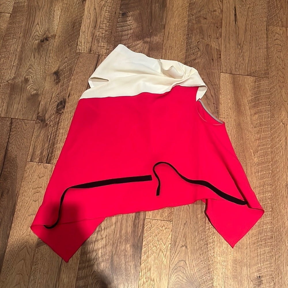 Roland Mouret Woman’s Red and Cream Wool Top Size US 6
