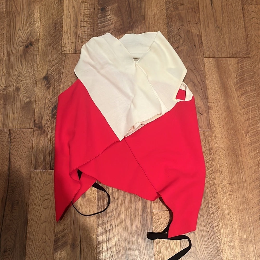 Roland Mouret Woman’s Red and Cream Wool Top Size US 6