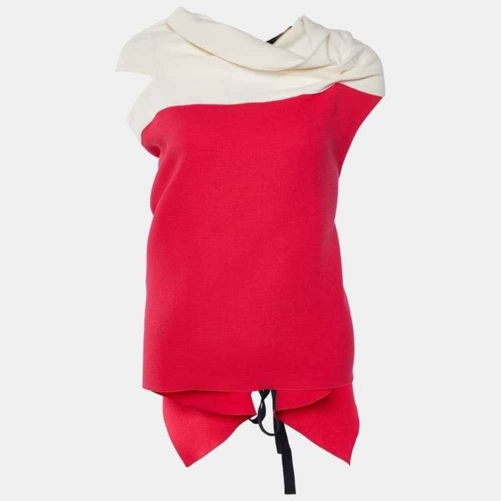 Roland Mouret Woman’s Red and Cream Wool Top Size US 6