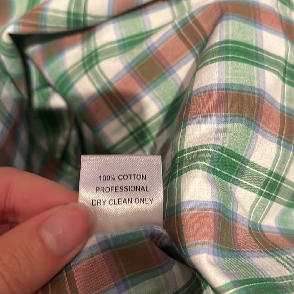 Kirna Zabete Woman’s Plaid Ruffle Top Size S