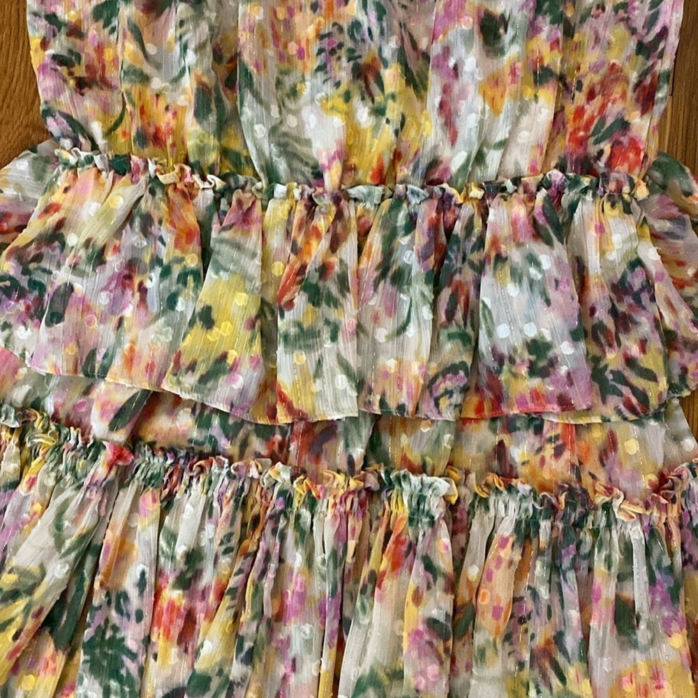 Misa Los Angeles Women’s Floral Printed Ruffled Dress Size S
