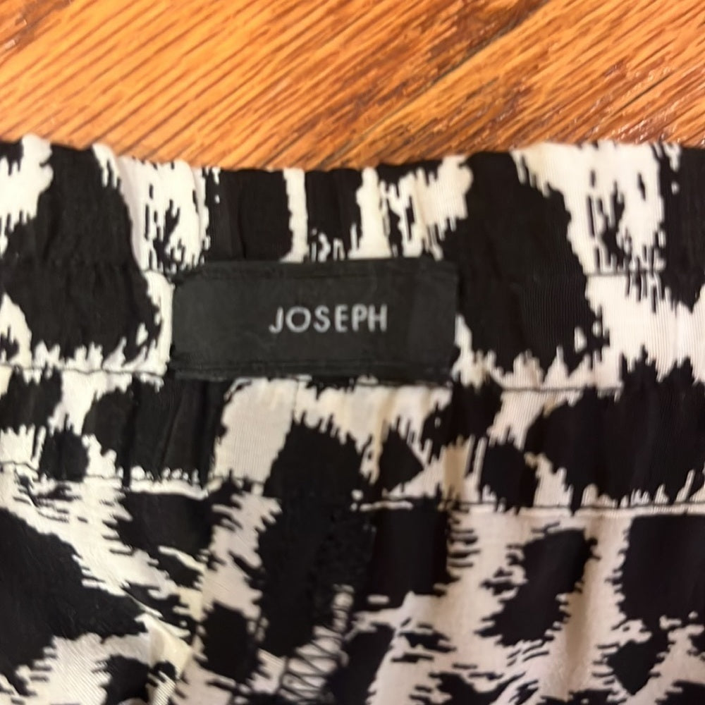 Joseph Woman’s Black and White Print Silk Pants Size 38