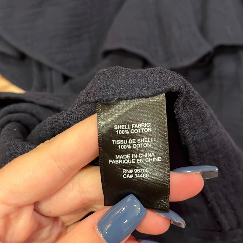 Rebecca Taylor Woman’a Navy Ruffle Top Size 2