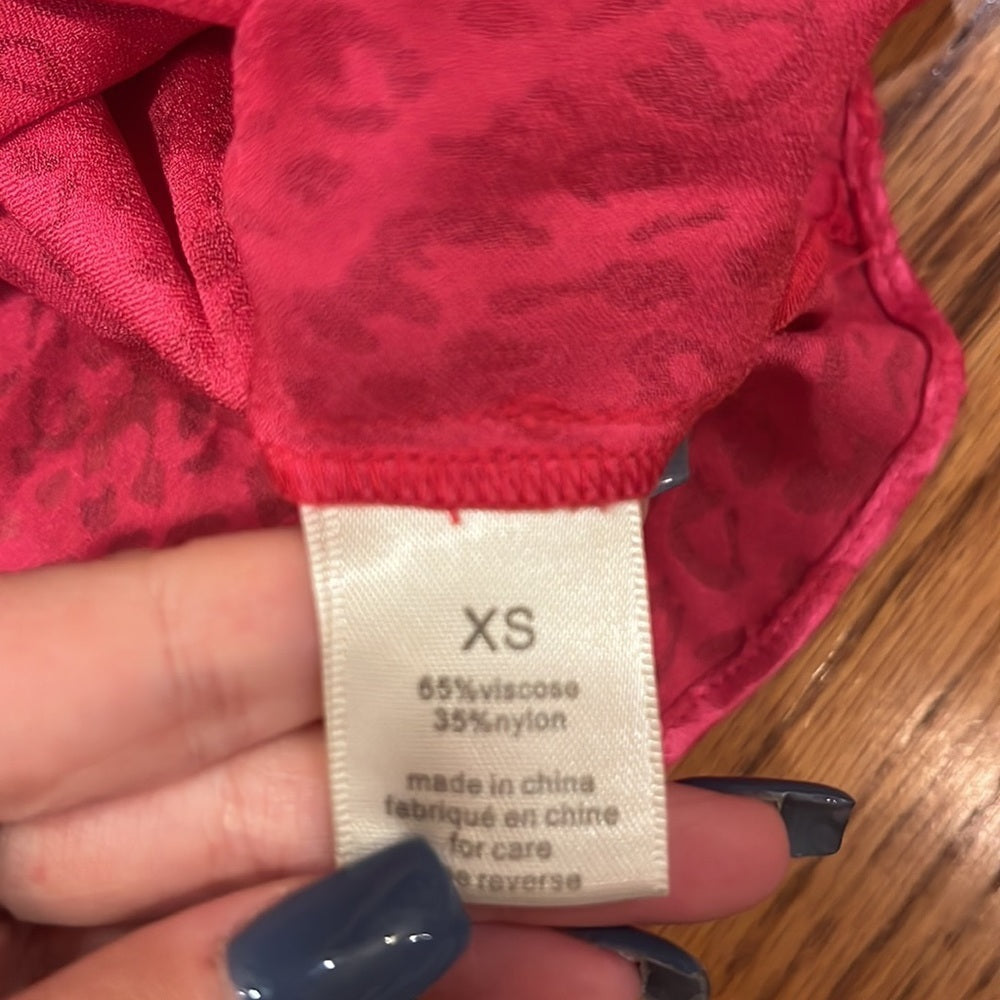 Ronny Kobo Woman’s Pink Leopard Print Top Size XS