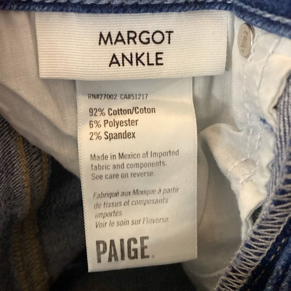 PAIGE Women’s Blue Margot Ankle Skinny Jeans Size 28