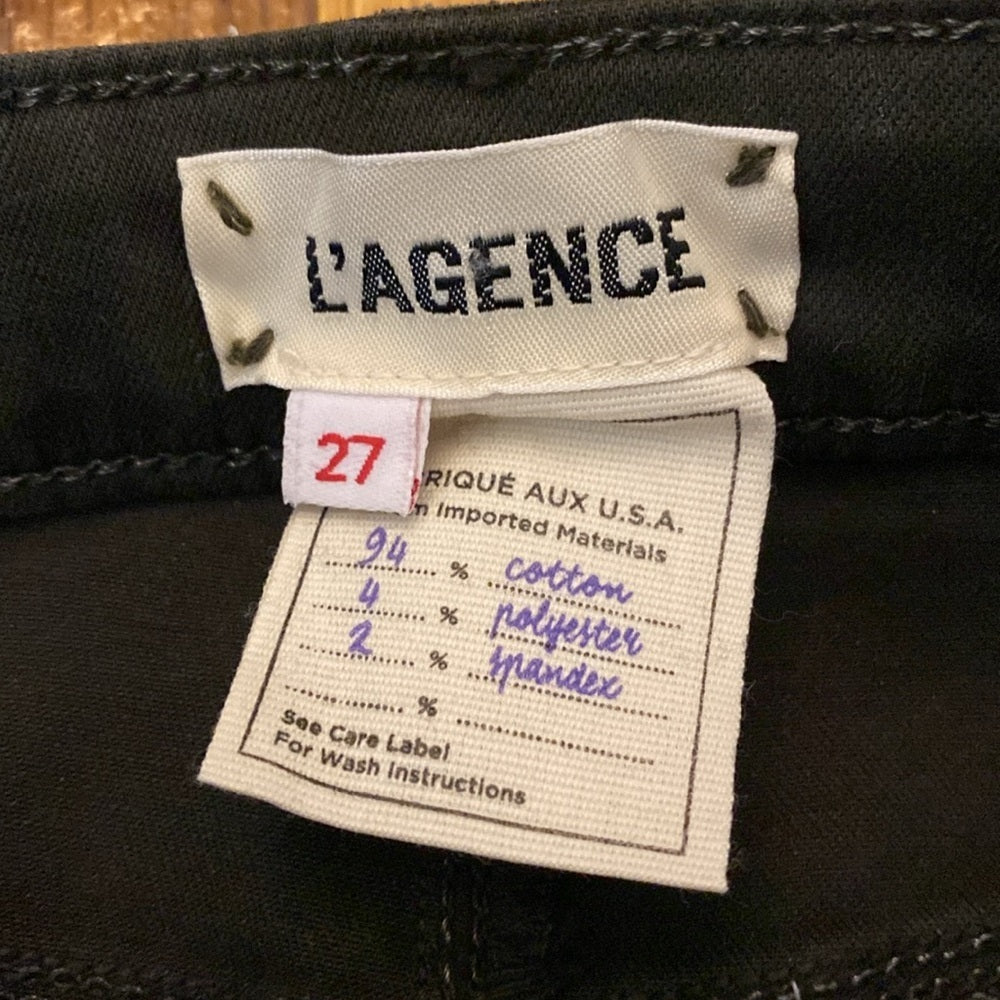 L’AGENCE Women’s Green Faux Leather Skinny Jeans Size 27