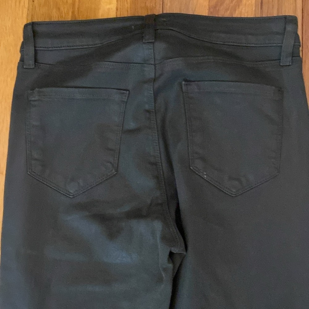 L’AGENCE Women’s Green Faux Leather Skinny Jeans Size 27