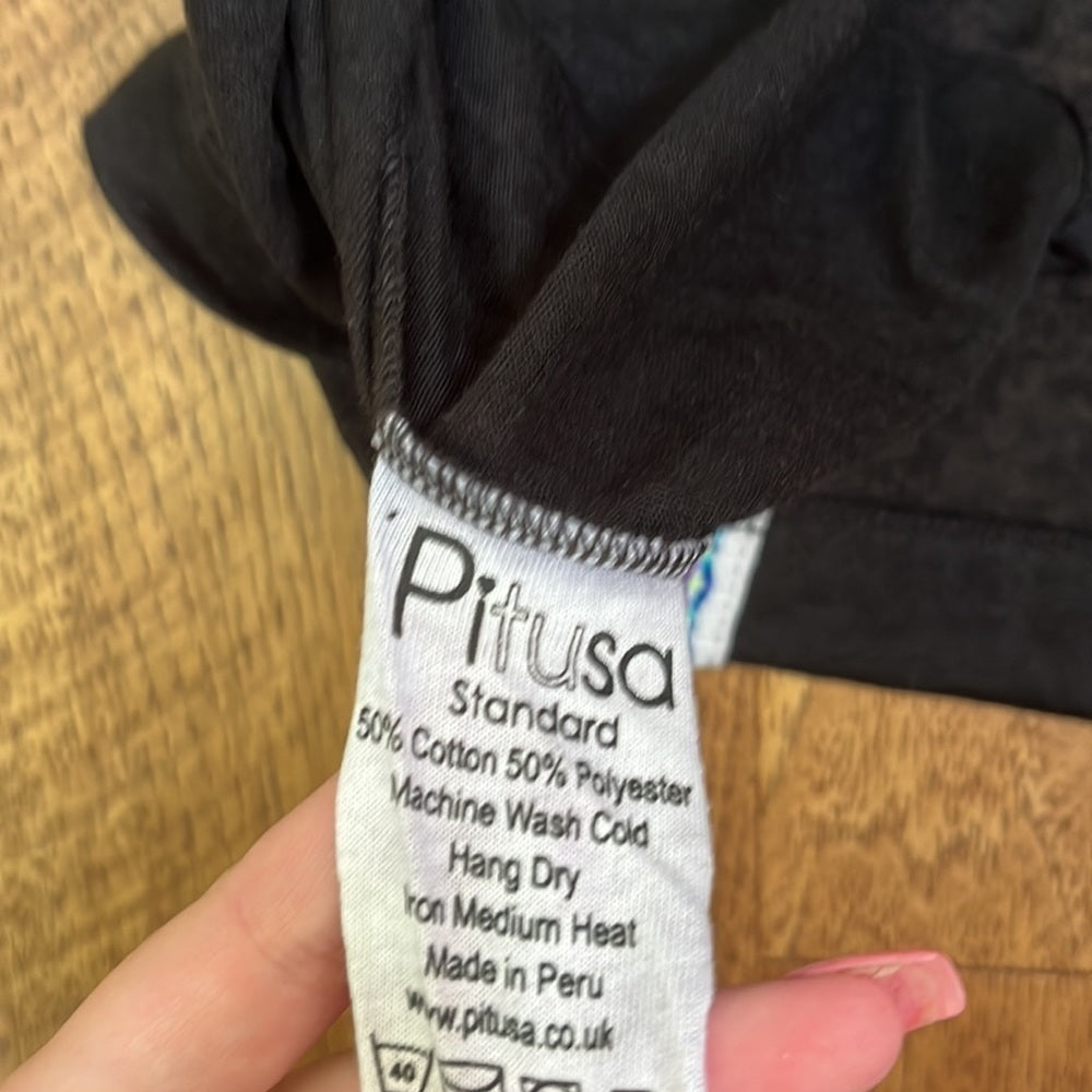 Pitusa Woman’s Black Maxi Dress With Rainbow Accents One Size