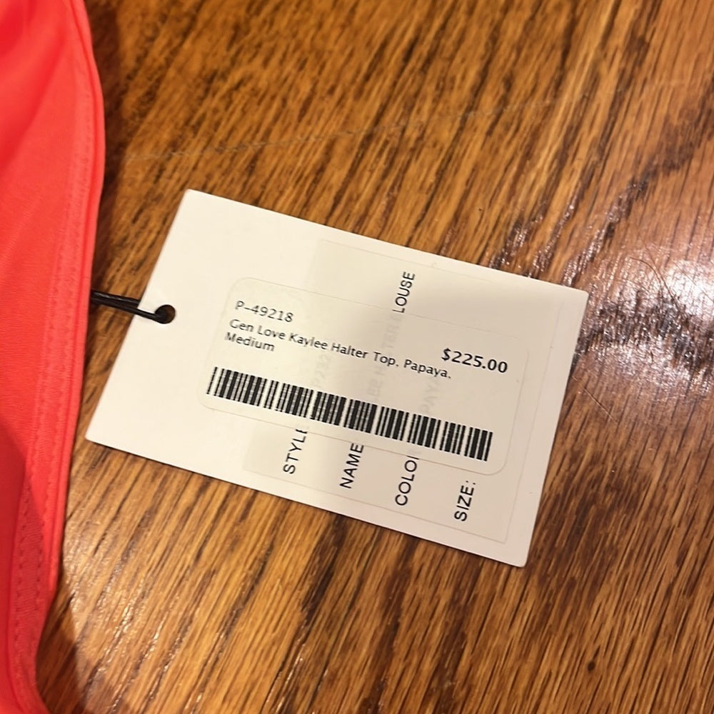 NWT Generation Love Woman’s Kaylee Halter Top Papaya Size M