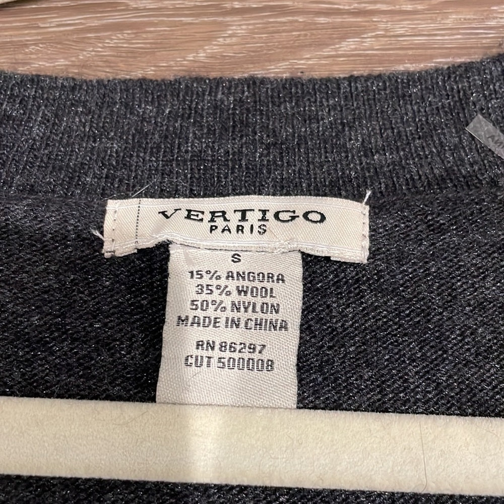 VERTIGO Paris Women’s Low-Cut Sparkly Sweater - S