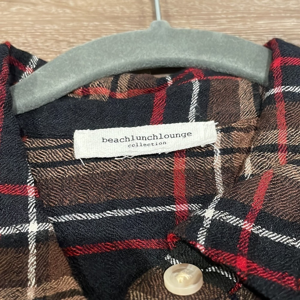 BEACHLUNCHLOUNGE Women’s Half-Button Up Flannel - S/M
