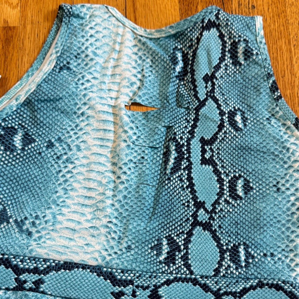 NWT Up Vibe Blue Snake Print Activewear Set One Size