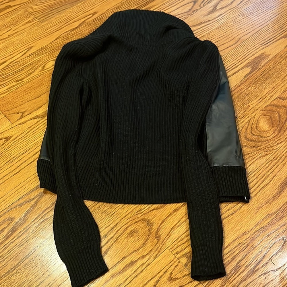 PAIGE Woman’s Leather Cardigan Size S