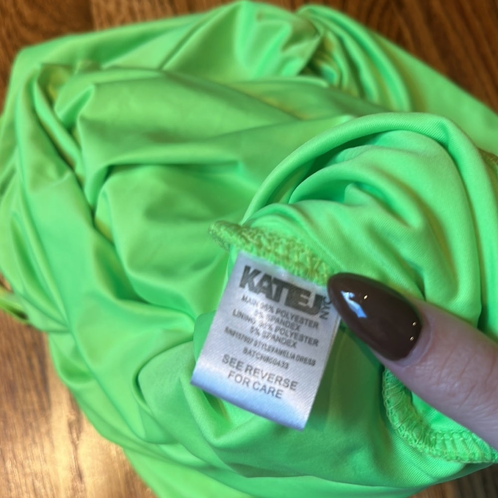 NWT Katie J NYC Junior’s Neon Green Tight Dress Size S