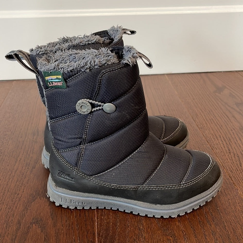 LL Bean Kids Ultralight Winter Boots Gray and Black Size 13