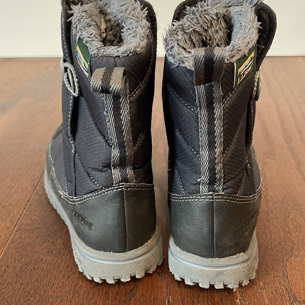 LL Bean Kids Ultralight Winter Boots Gray and Black Size 13
