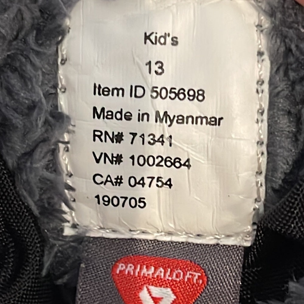 LL Bean Kids Ultralight Winter Boots Gray and Black Size 13