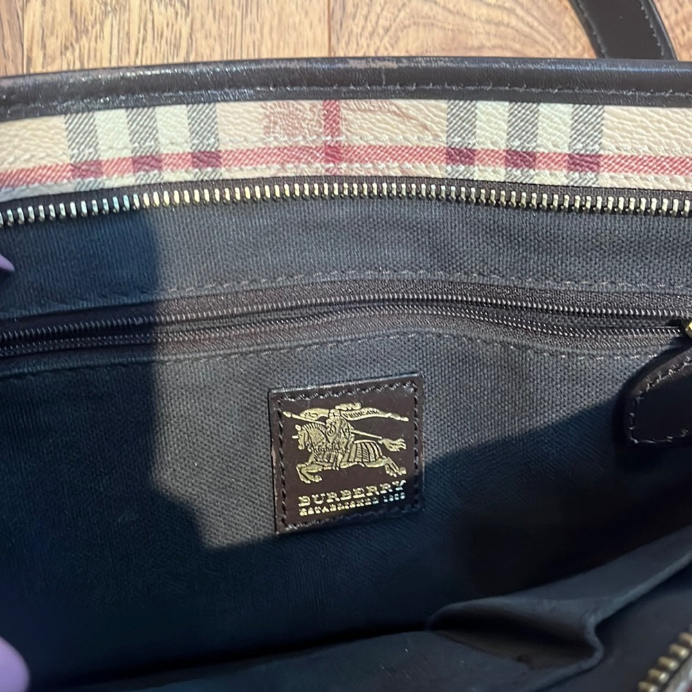 Burberry Woman’s Tan Plaid Shoulder Bag