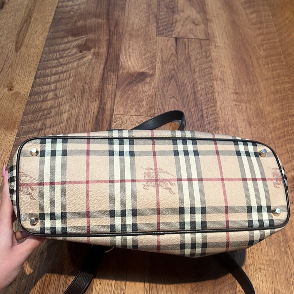 Burberry Woman’s Tan Plaid Shoulder Bag