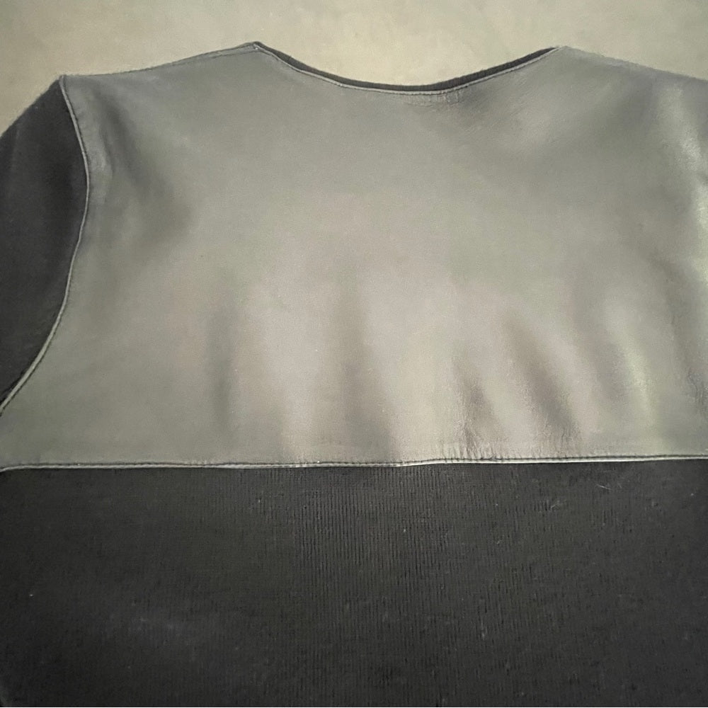 DANA Buchman Black Top with Leather Trim Size Small