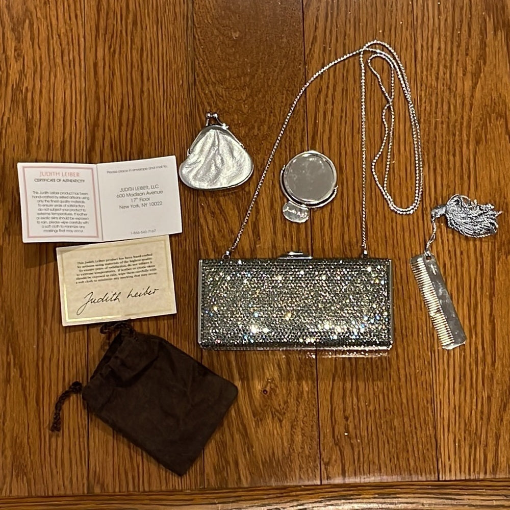 Judith Leiber Rectangular Crystal Clutch or Shoulder Bag