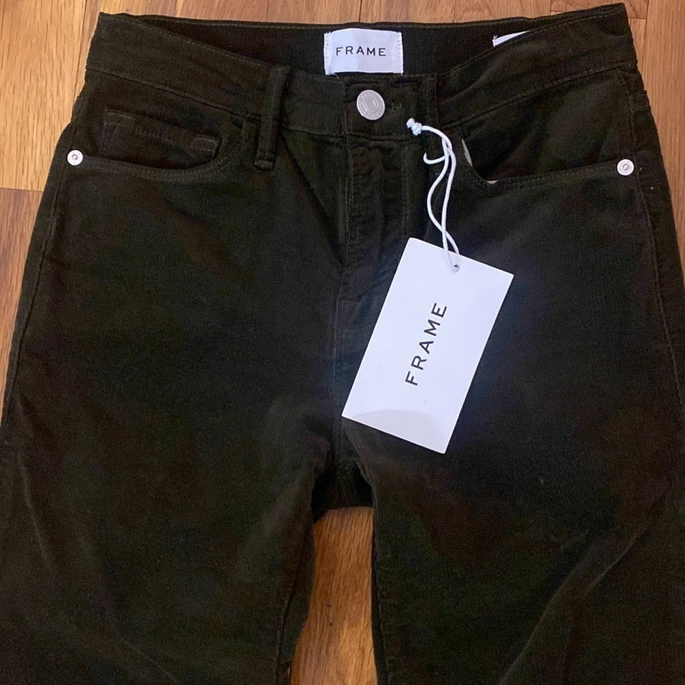 NWT Frame Denim Women’s Green Boot Cut Jeans Size 25