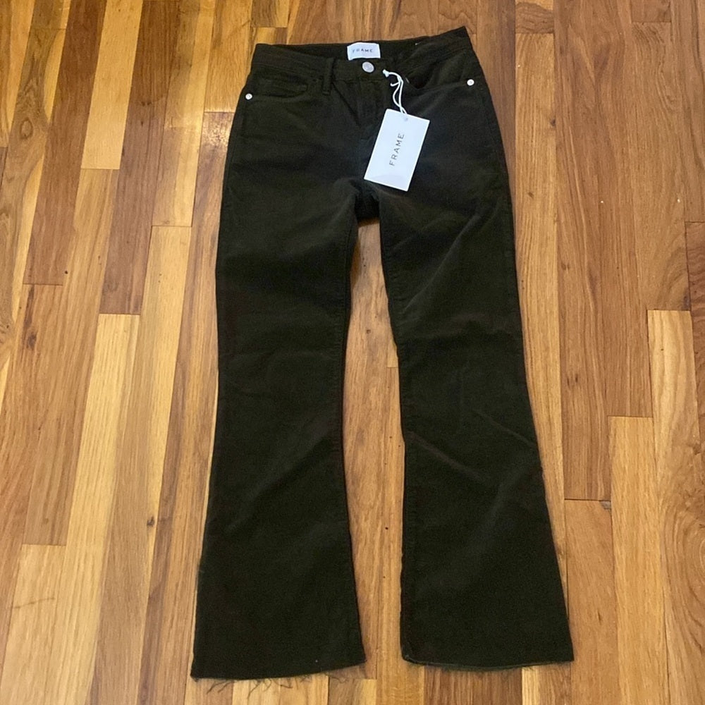NWT Frame Denim Women’s Green Boot Cut Jeans Size 25