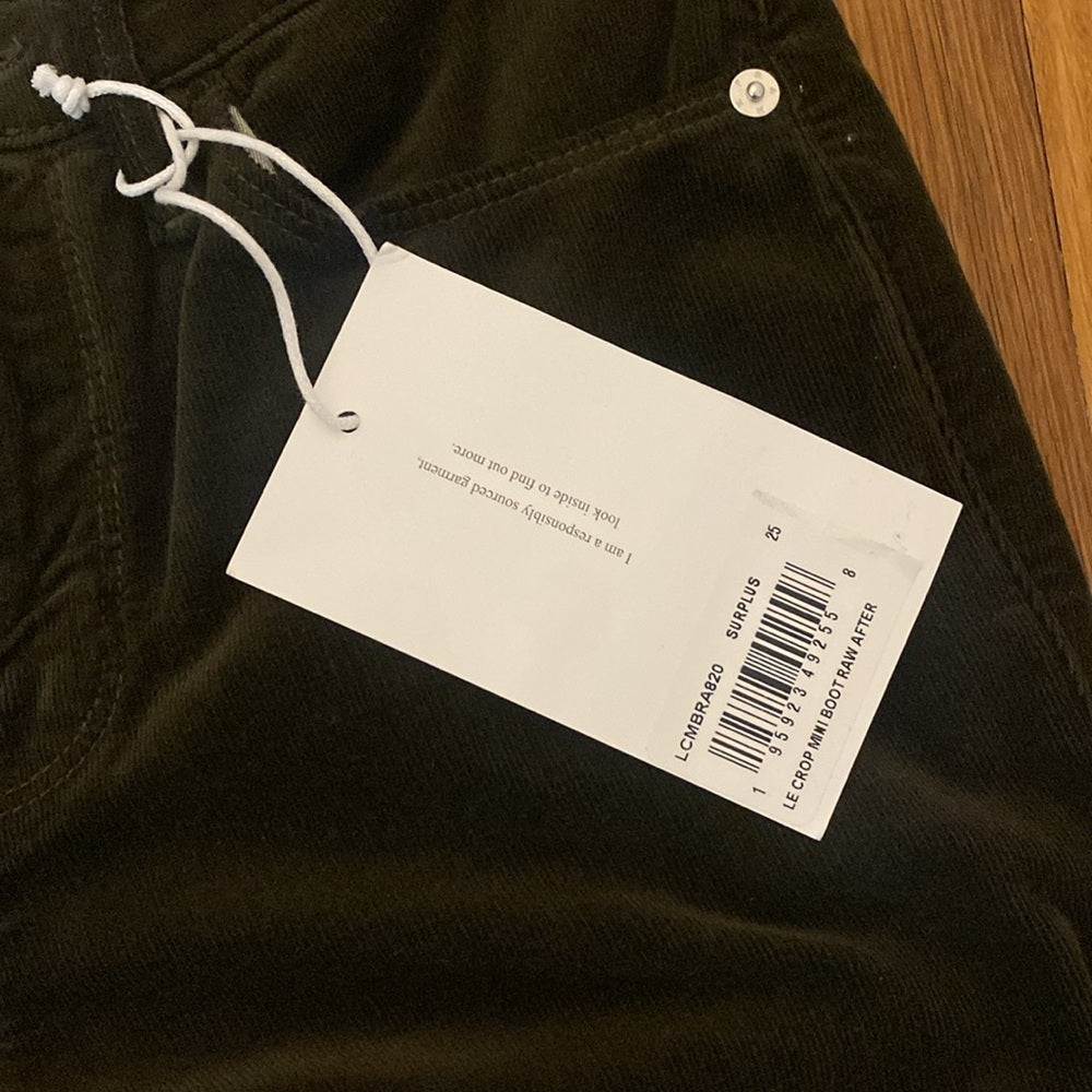 NWT Frame Denim Women’s Green Boot Cut Jeans Size 25