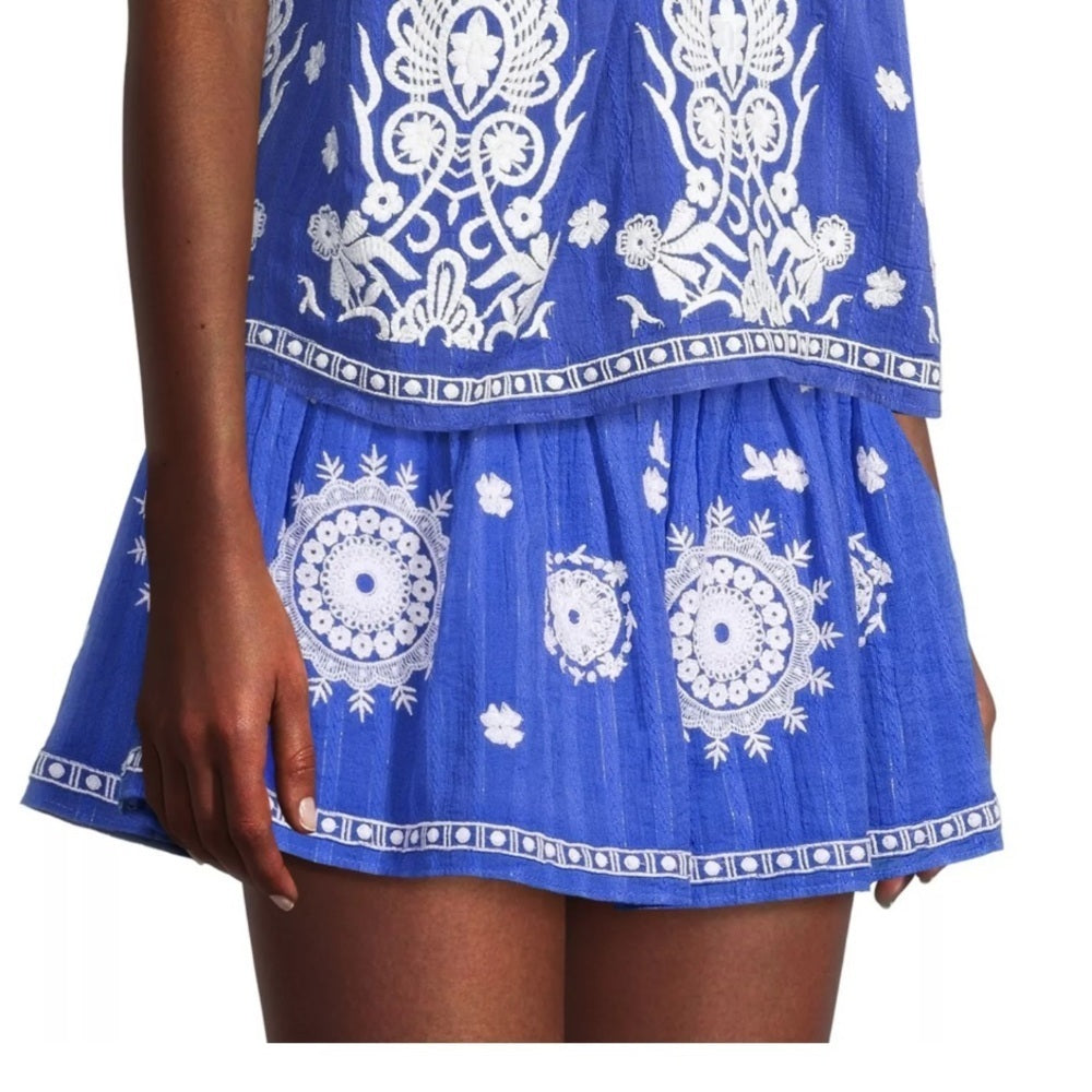 NWT Ramy Brook Women’s Blue and White Skirt Size Medium