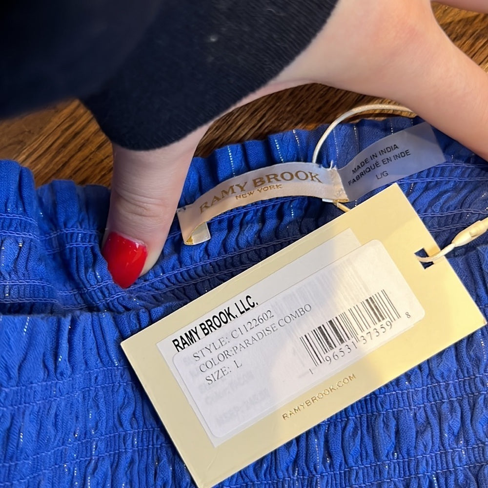 NWT Ramy Brook Women’s Blue and White Skirt Size Medium