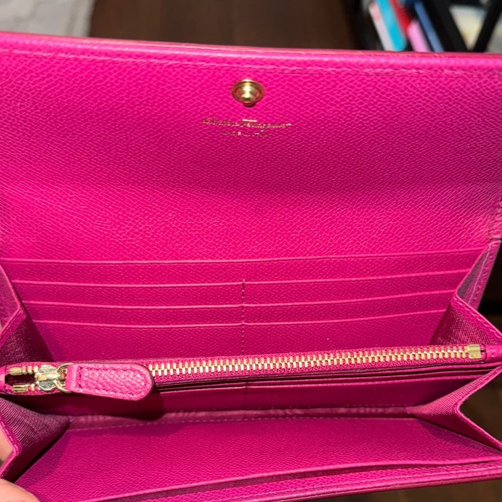Salvatore Ferragamo Pink Leather Wallet