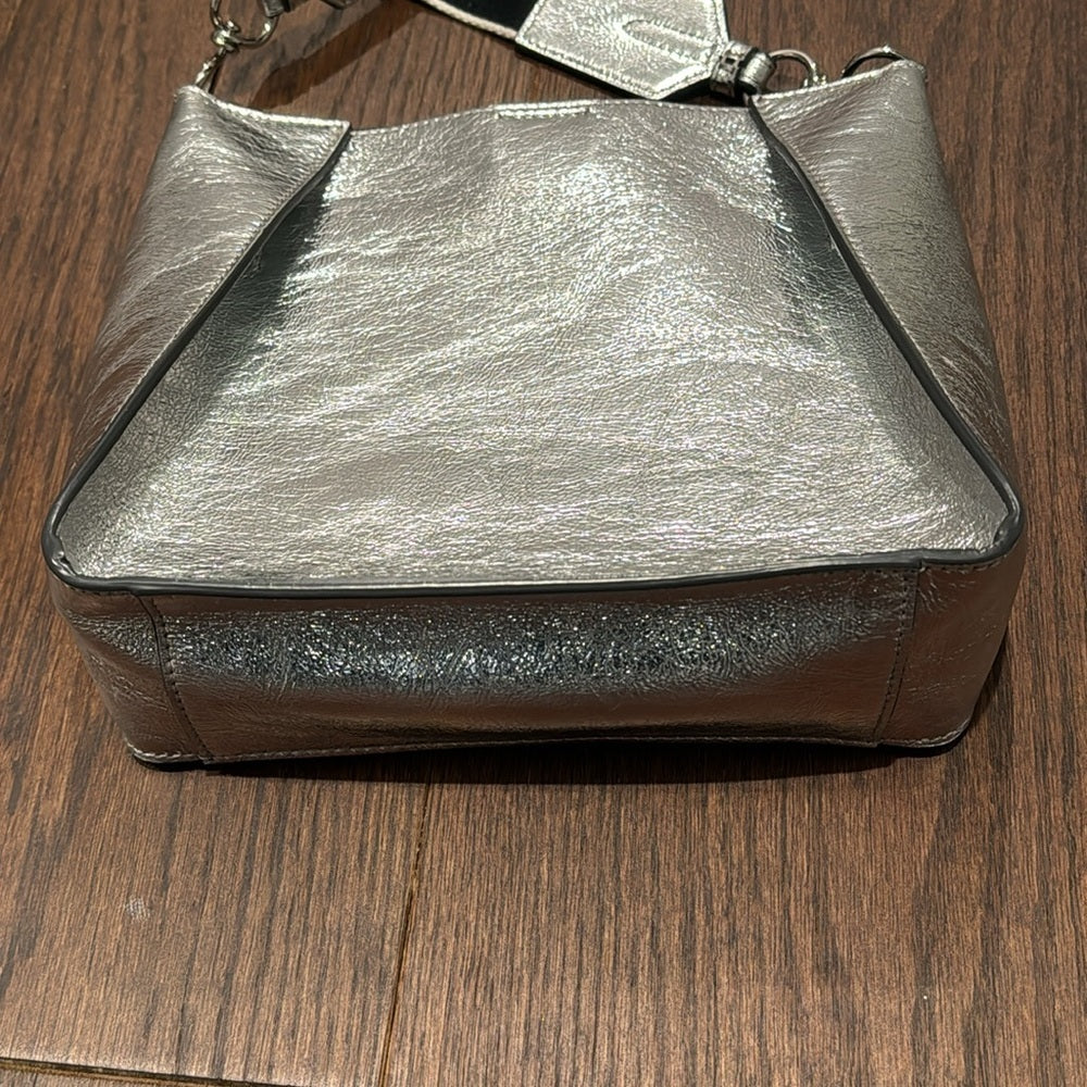 STELLA MCCARTNEY Metallic Eco Alter Nappa Embroidered Logo Crossbody Bag