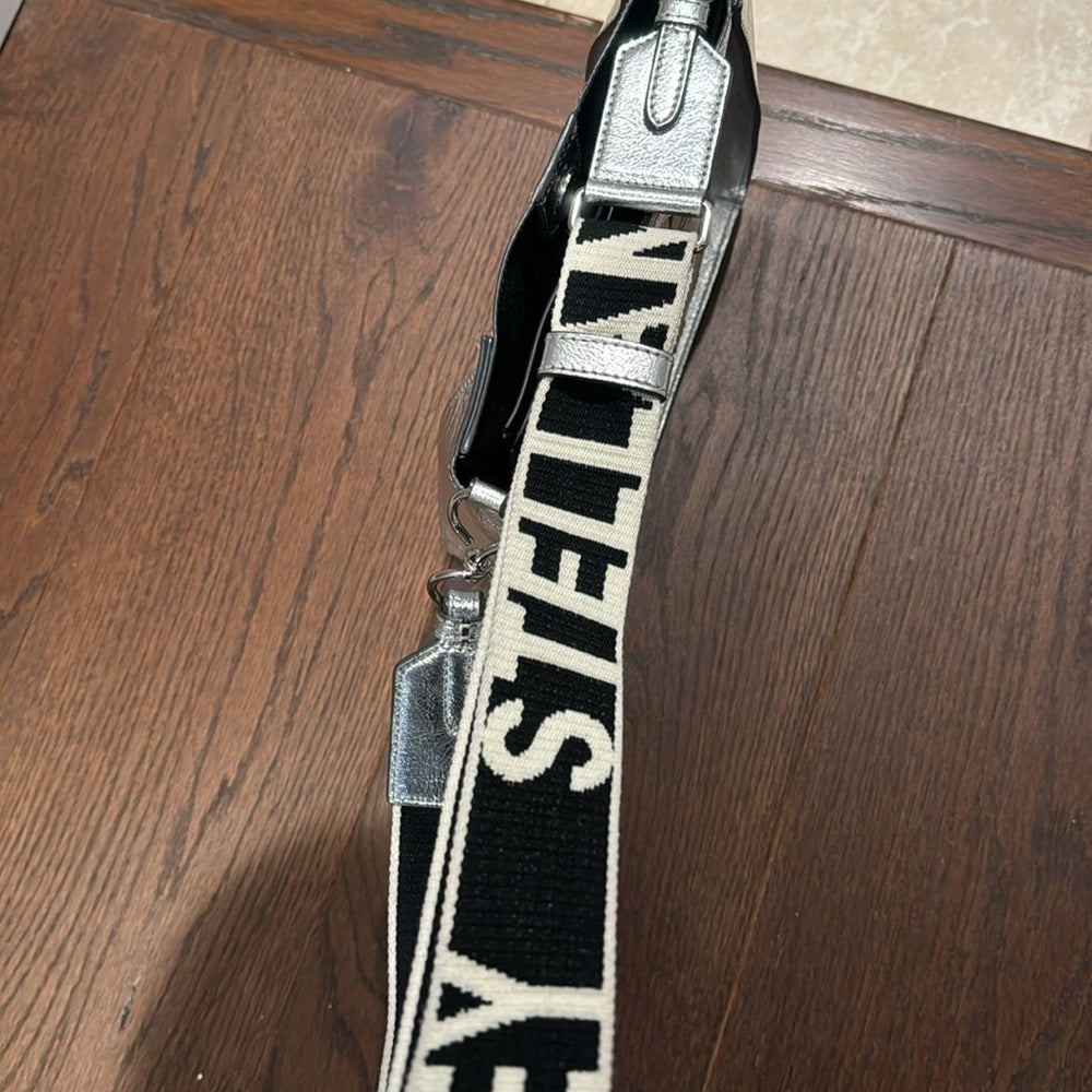 STELLA MCCARTNEY Metallic Eco Alter Nappa Embroidered Logo Crossbody Bag