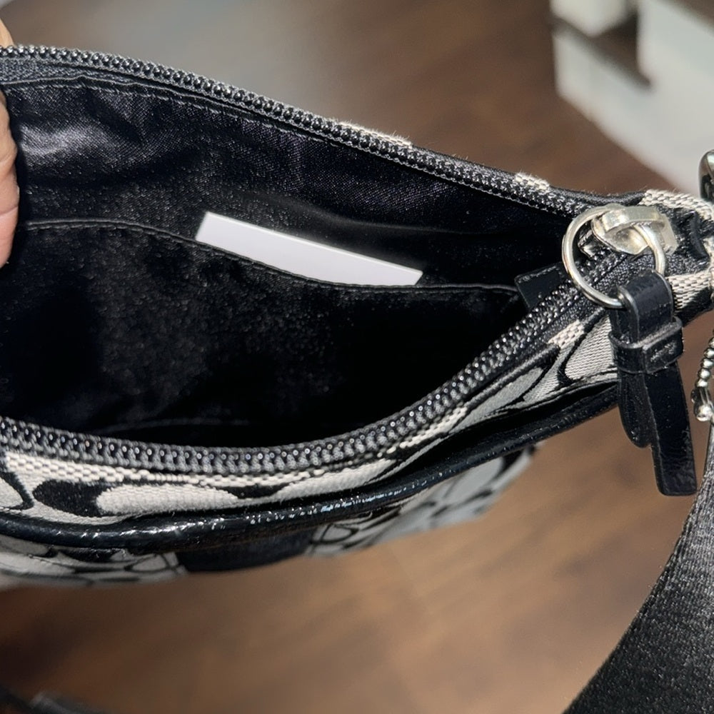 NWT Coach Black and Grey Canvas Crossbody