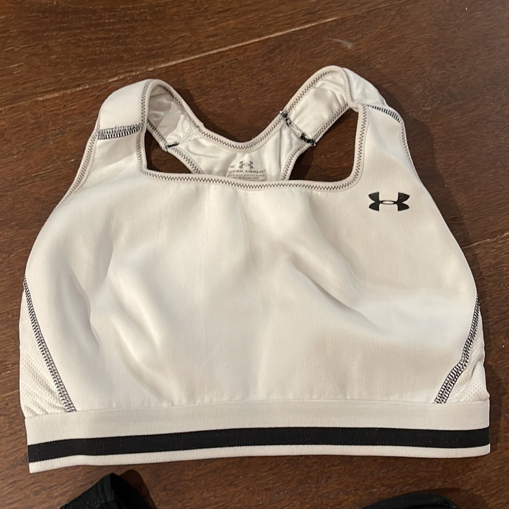 Two Under Armour Sports Bras Black and White Size M