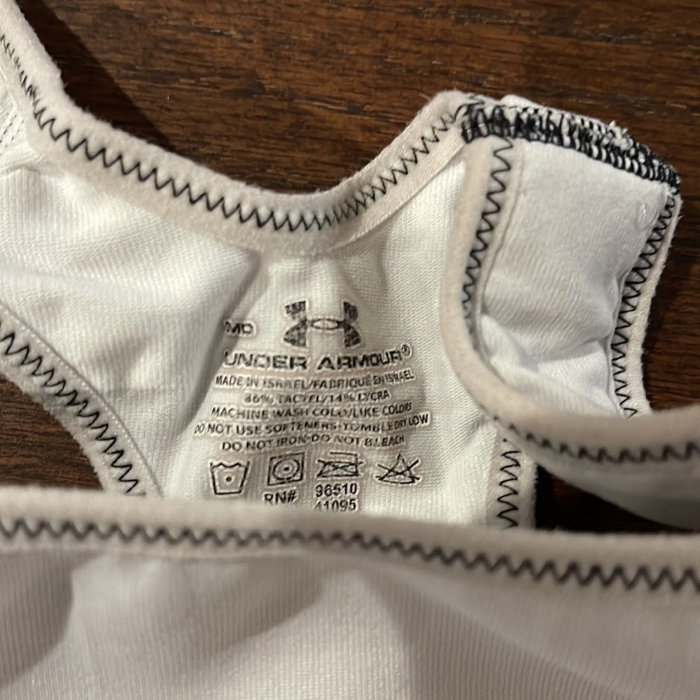 Two Under Armour Sports Bras Black and White Size M