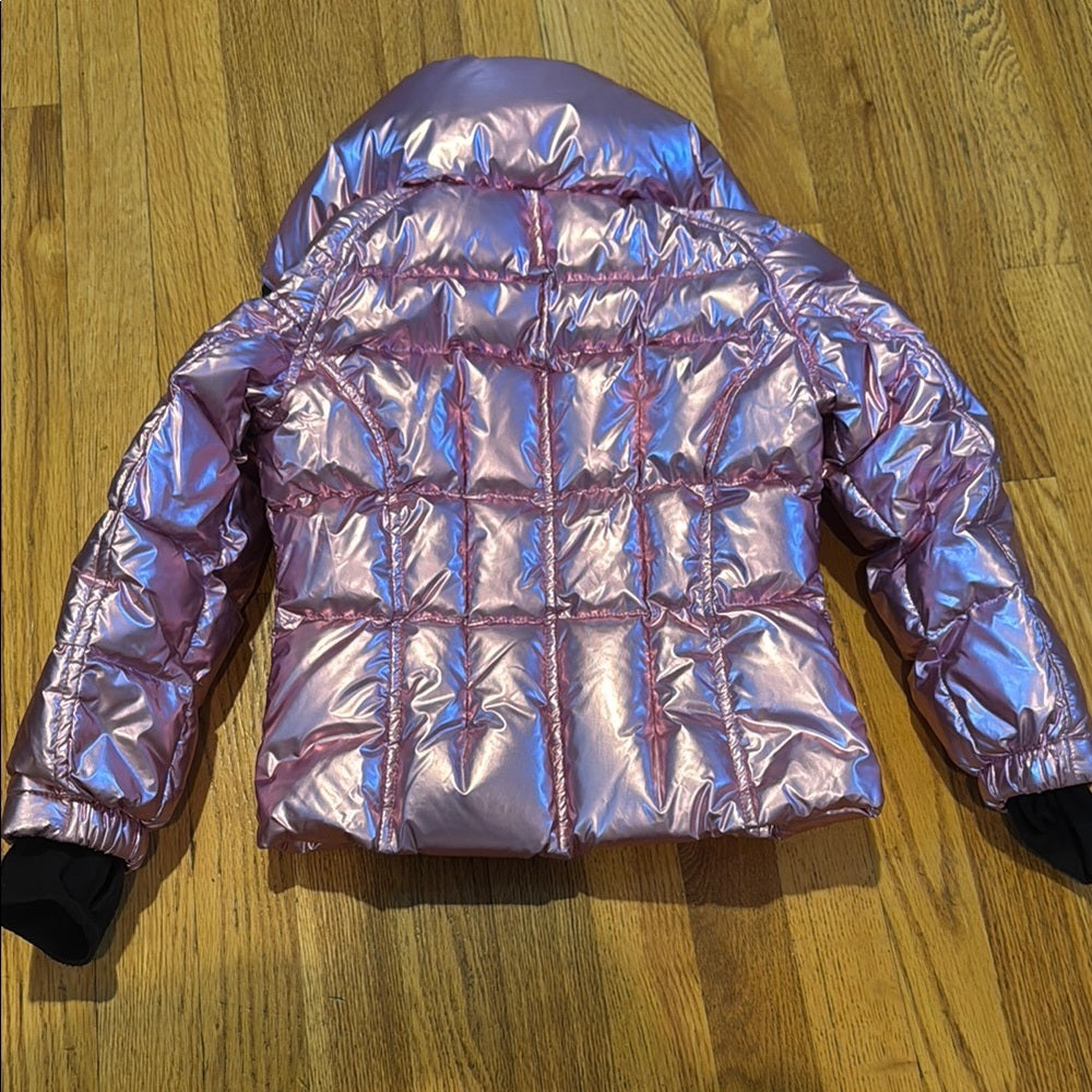 SAM. Pink and Black Metallic Puffer Jacket Kids Size 4