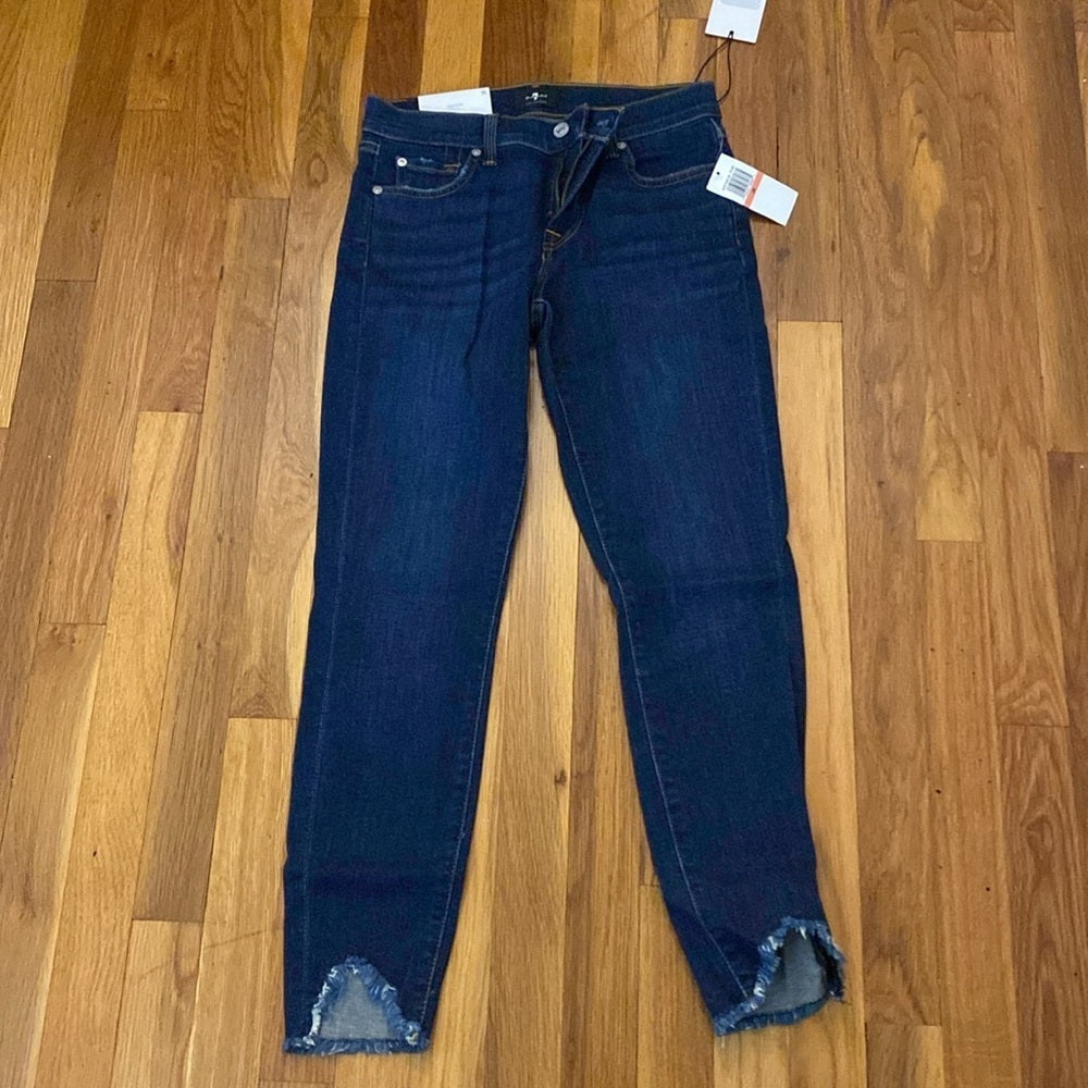 NWT 7 For All Mankind Women’s Blue Ankle Skinny Jeans Size 26