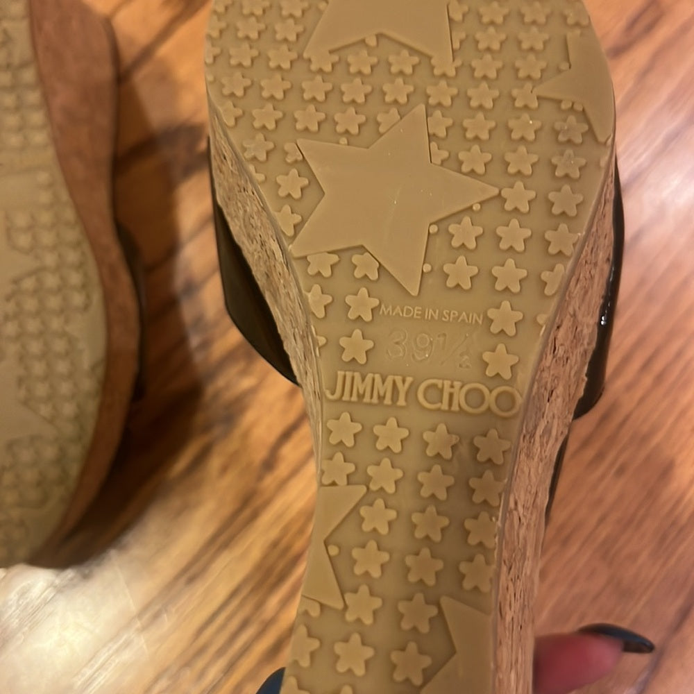 Jimmy Choo Woman’s Black Patent Wedges Size 39.5