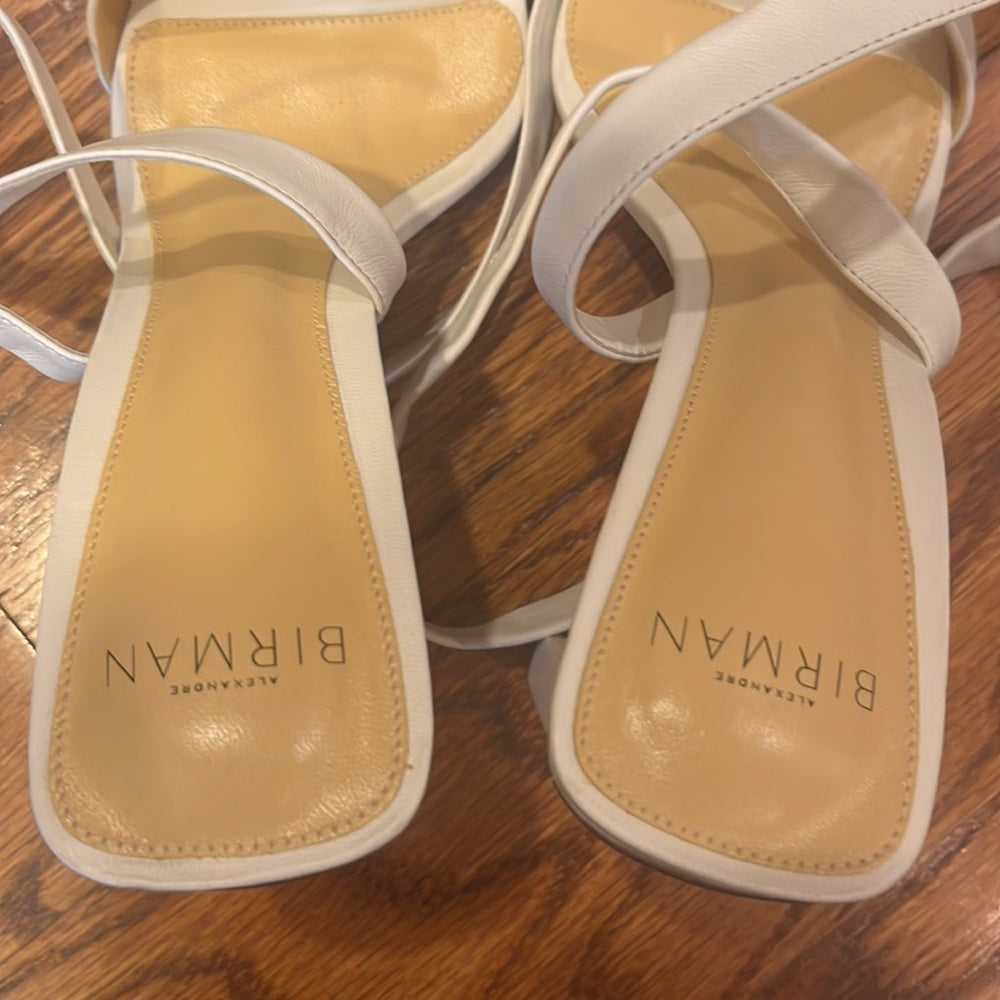 Alexandere Birman Woman’s Katie Leather White Heels Size 35