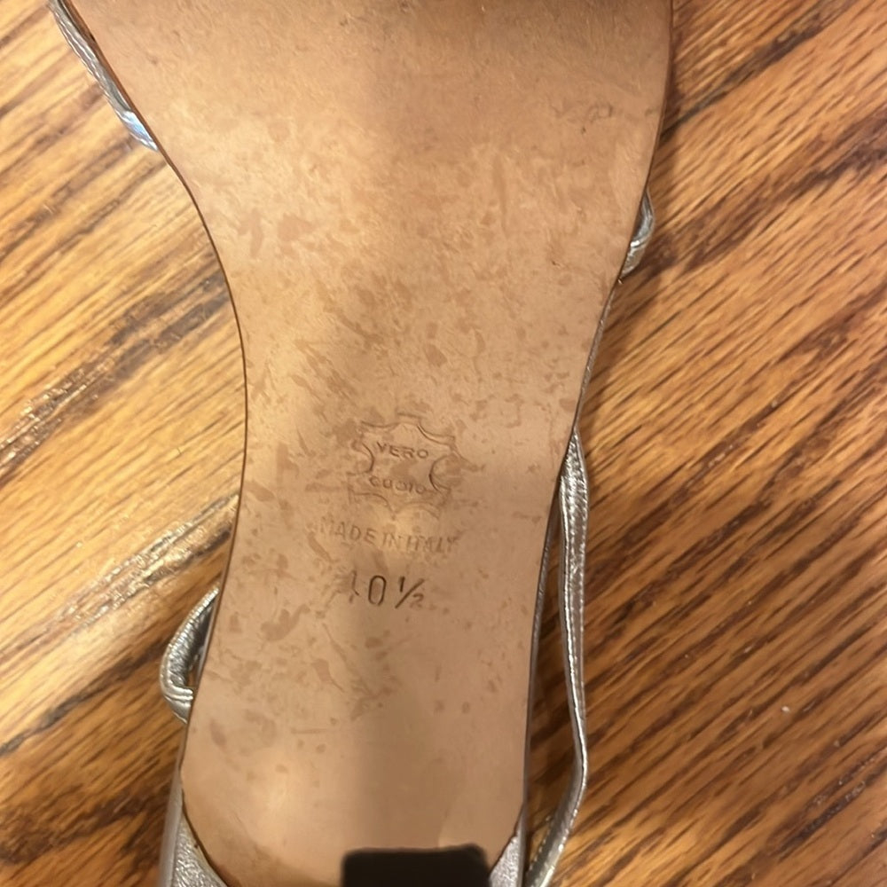 Manolo Blahnik Woman’s Silver Heels Size 40.5