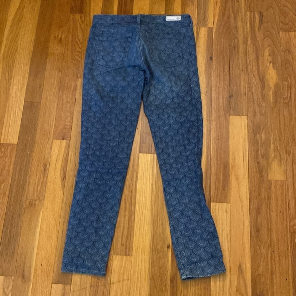 Adriano Goldschmied Women’s Blue Printed Skinny Jeans Size 26